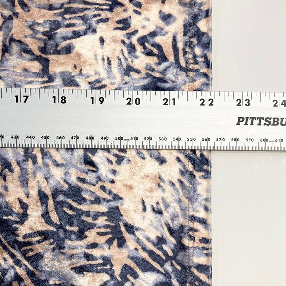 NWOT FREE PEOPLE Top M Crushed Velvet Velour Peach-Navy V Smoked Balloon-Long-Sl - Picture 8 of 9